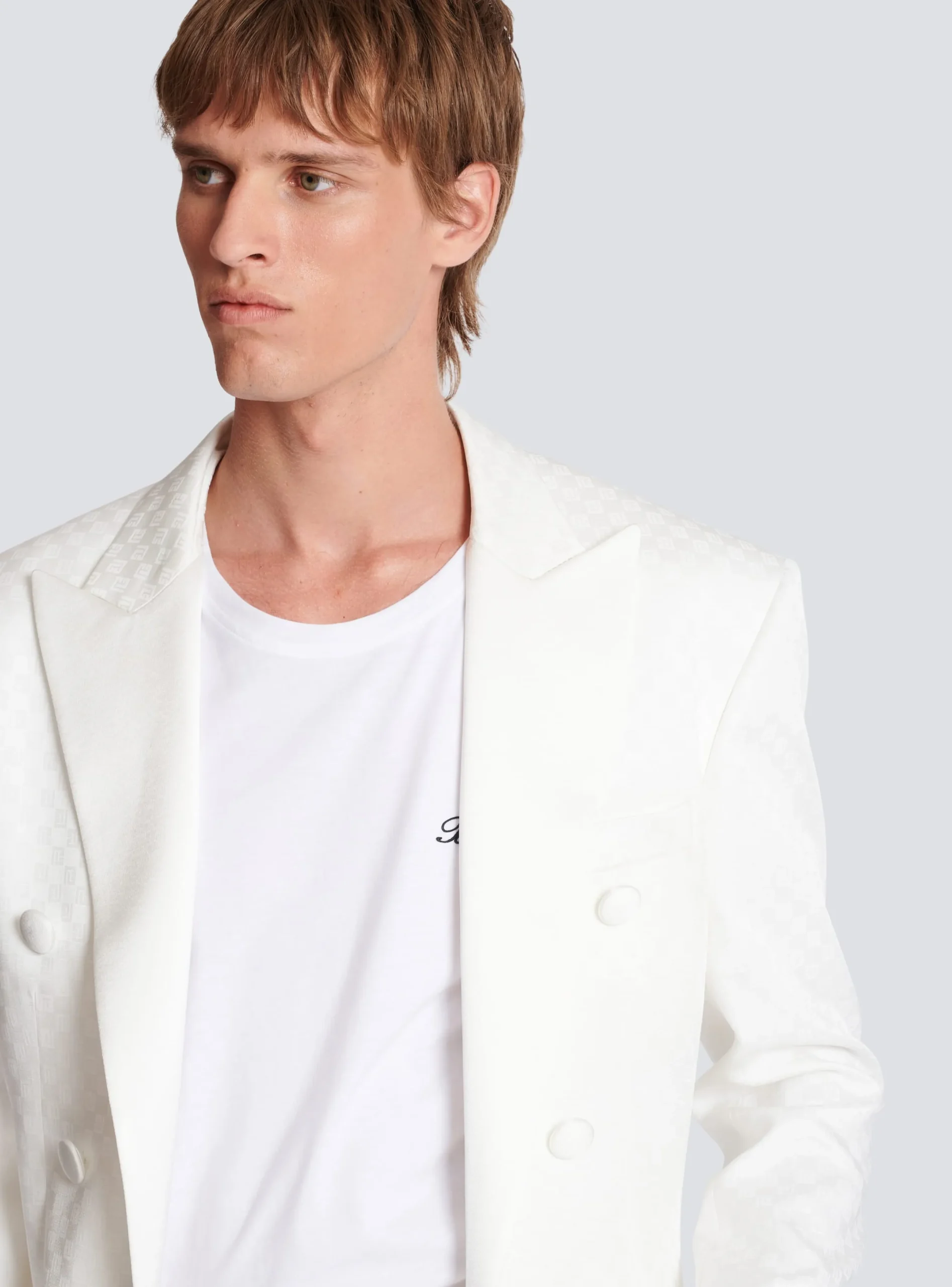 Hot 6-button Monogram Satin Jacket Jackets And Blazers