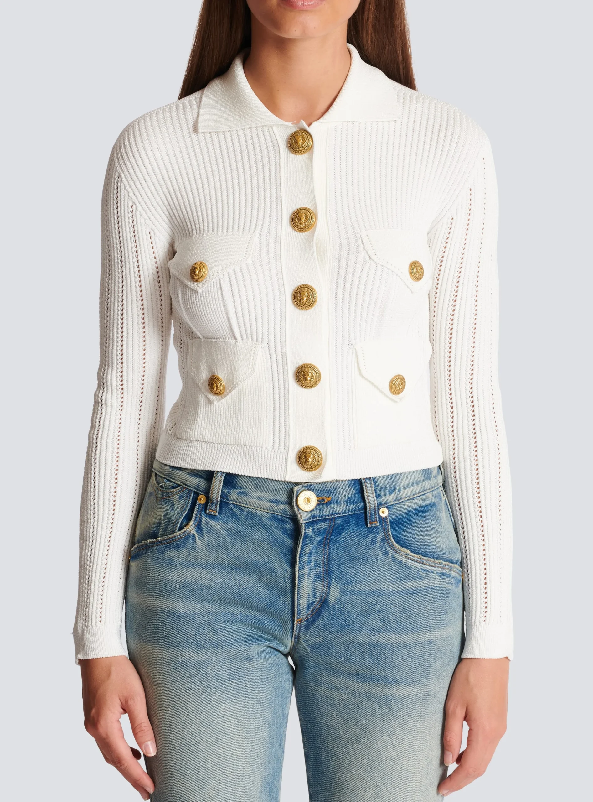 Hot Buttoned Knit Cardigan Women Knitwear