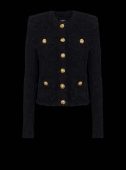 Store Buttons Tweed Jacket Women Jackets And Blazers