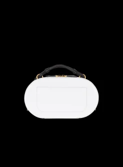 Cheap Calfskin Radio Bag With Signature And Embossed Grid Motif Cross-Body Bags