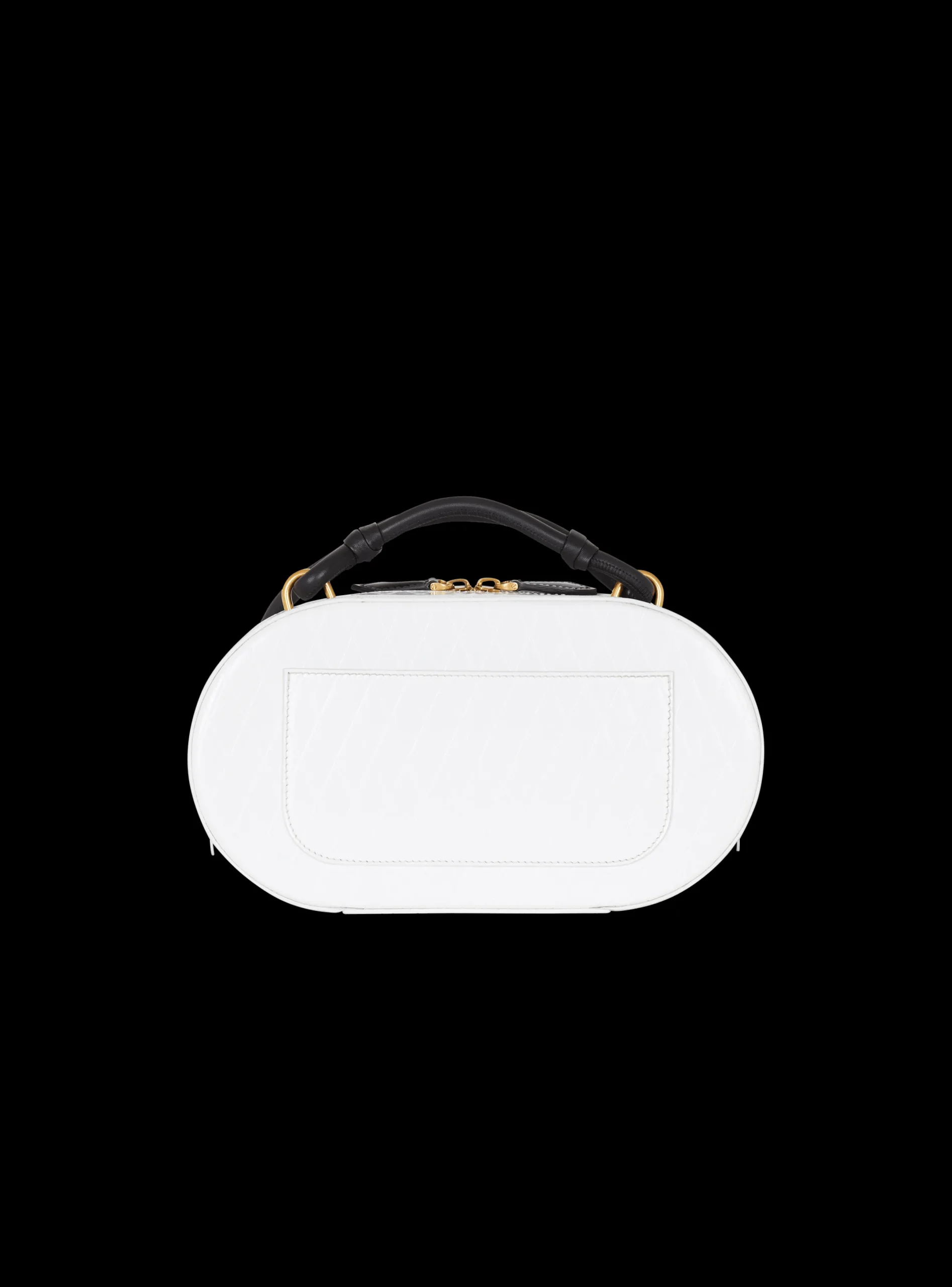 Cheap Calfskin Radio Bag With Signature And Embossed Grid Motif Cross-Body Bags