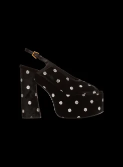 Cheap Cam Sandals In Velvet With Polka Dots Women High Heels & Pumps