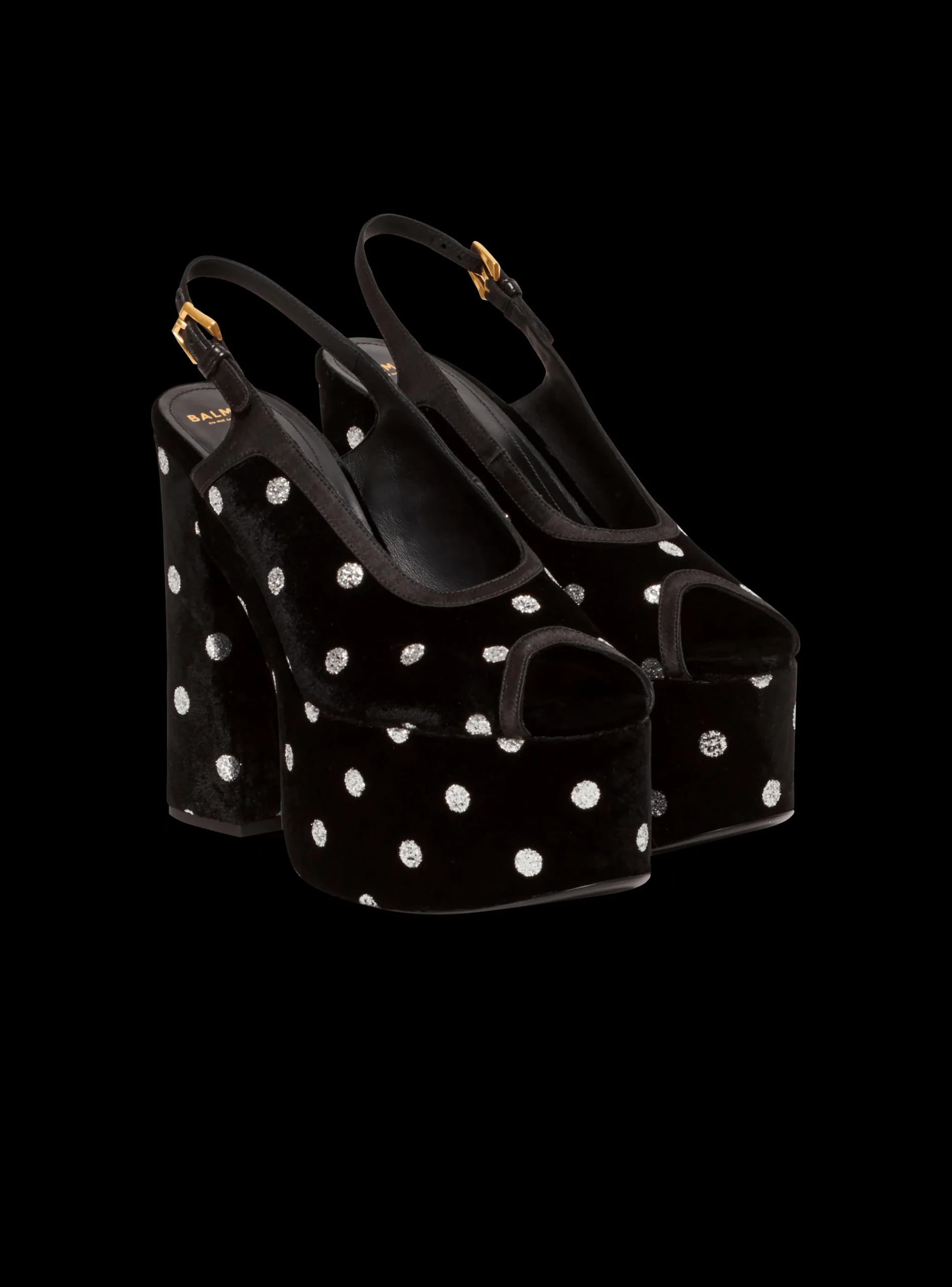 Cheap Cam Sandals In Velvet With Polka Dots Women High Heels & Pumps