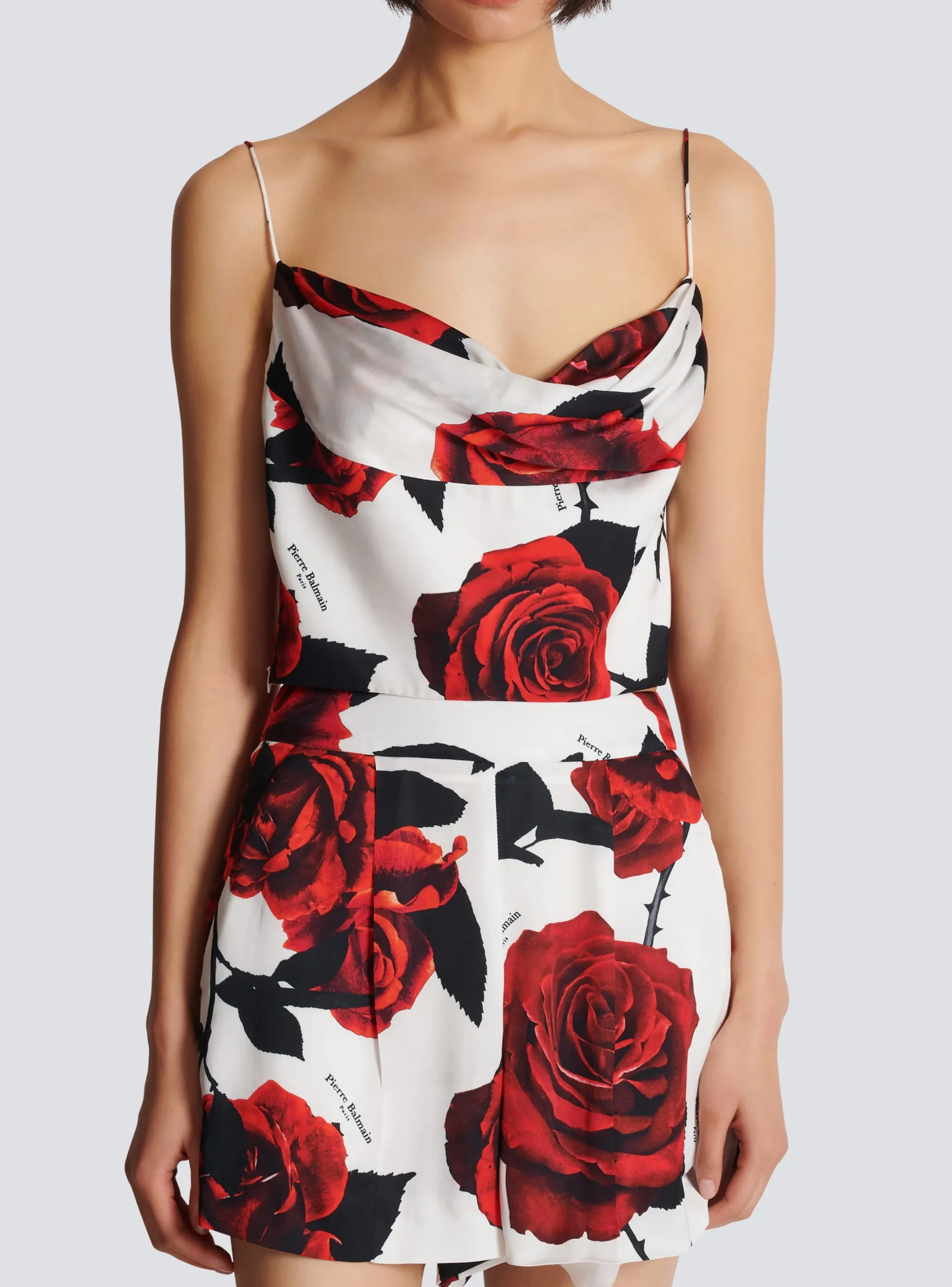 Outlet Cami Top With Roses Print Women Tops And Shirts
