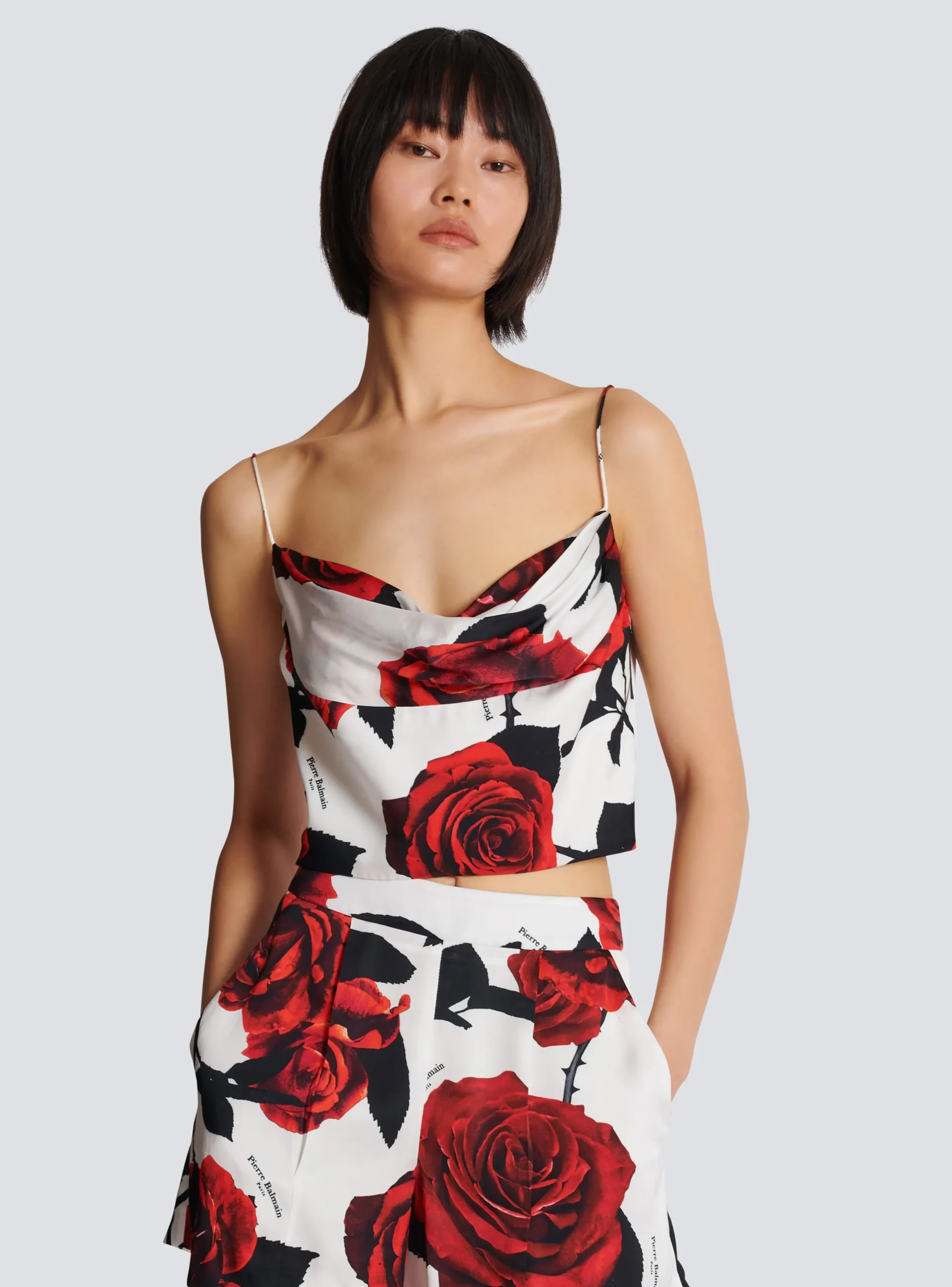 Outlet Cami Top With Roses Print Women Tops And Shirts