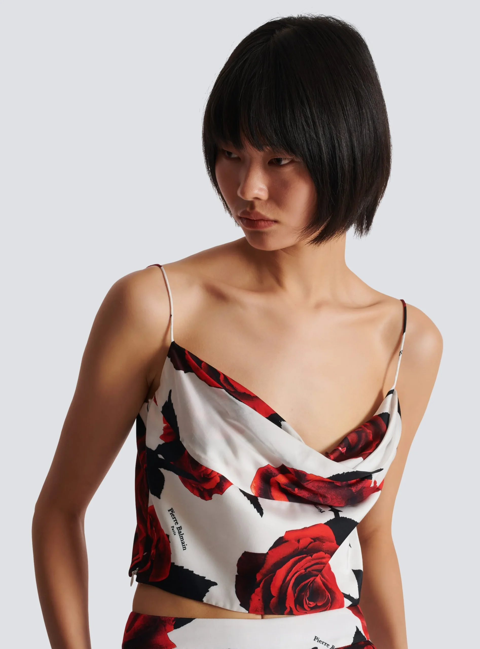Outlet Cami Top With Roses Print Women Tops And Shirts
