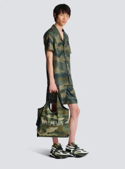 Store Camouflage Canvas B-Army Grocery Bag With Vintage Logo Bags And Backpacks