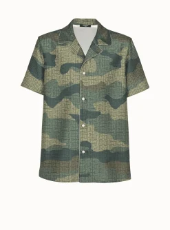 Cheap Camouflage Monogrammed Shantung Short-sleeved Shirt Shirts And Polos