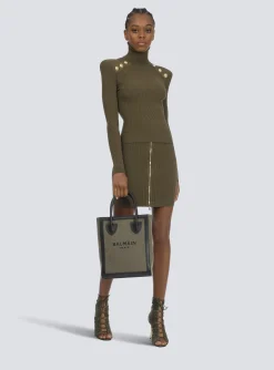 Hot Canvas B-Army 26 Bag With Leather Panels Women Tote Bags|Crossbody Bags