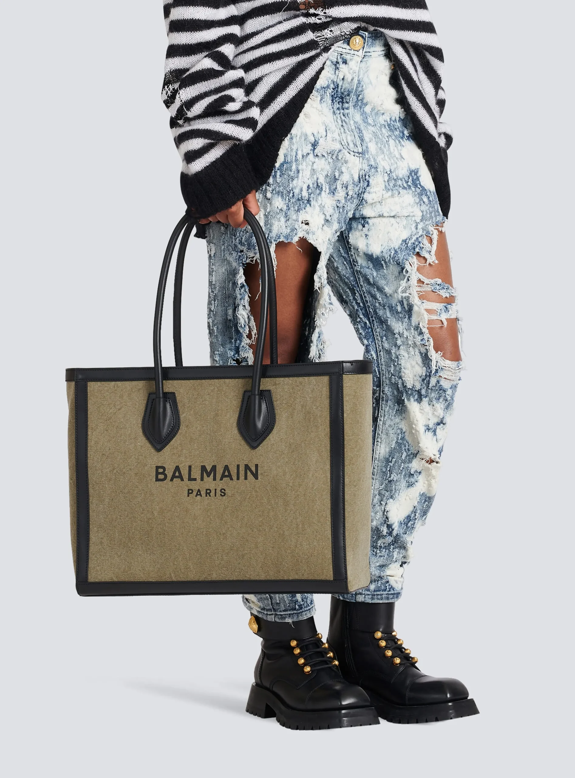 Online Canvas B-Army 42 Tote With Leather Panels Women Tote Bags|Shoulder Bags