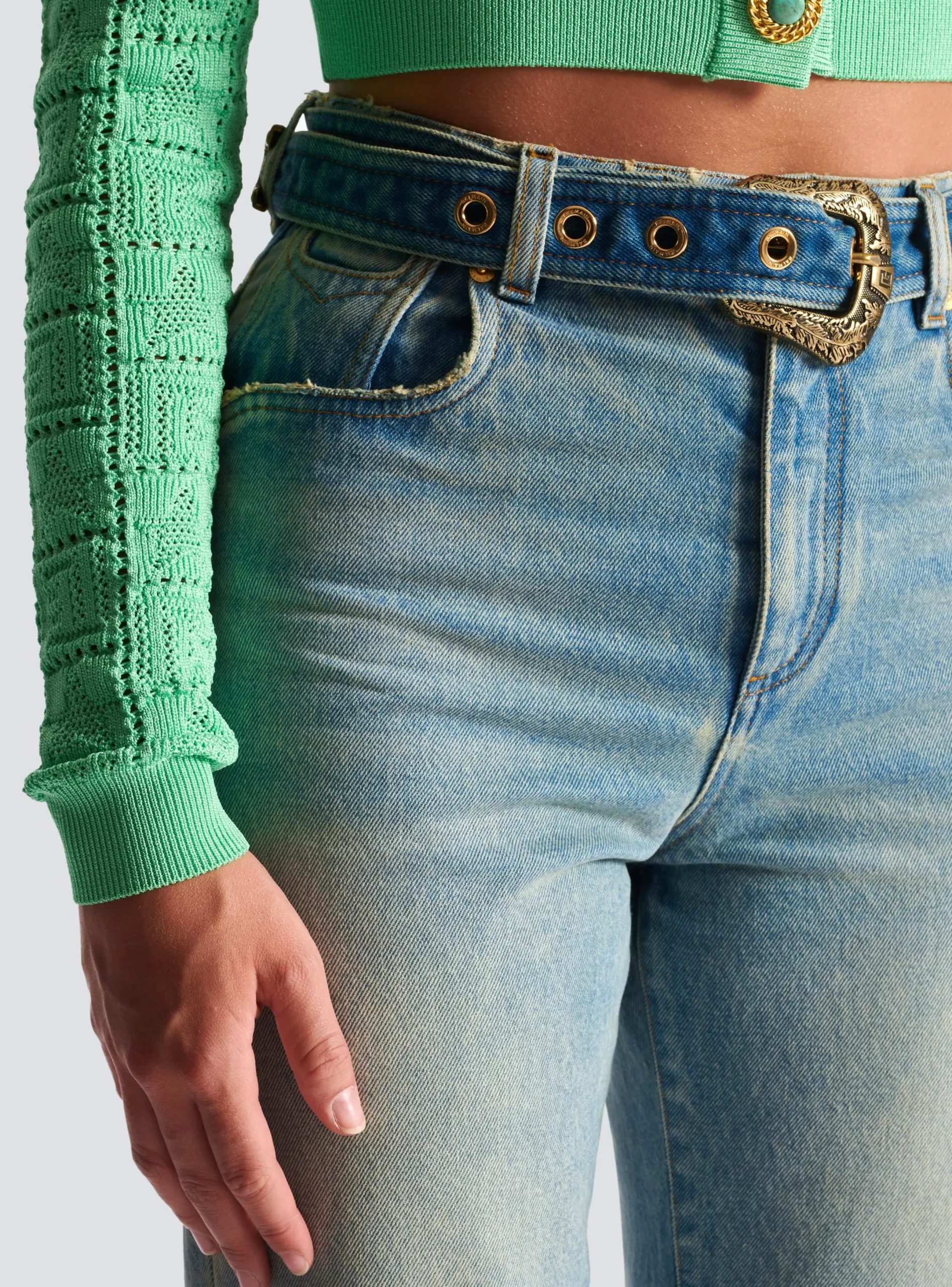 Clearance Classic Belted Jeans Women Denim