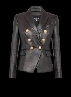 Cheap Classic 6-button Leather Jacket Women Jackets And Blazers