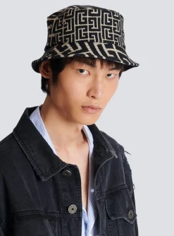 Hot Cotton Canvas Bucket Hat With Paris Logo Hats And Caps