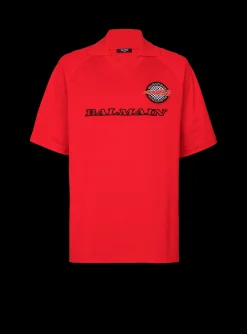 Best Sale Cotton Piqué Polo Shirt With Racing Embroidery Shirts And Polos