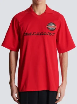 Best Sale Cotton Piqué Polo Shirt With Racing Embroidery Shirts And Polos