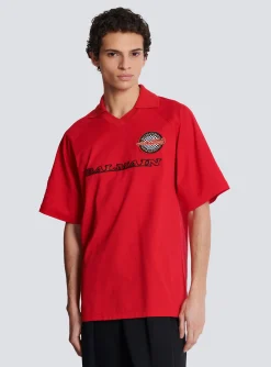 Best Sale Cotton Piqué Polo Shirt With Racing Embroidery Shirts And Polos