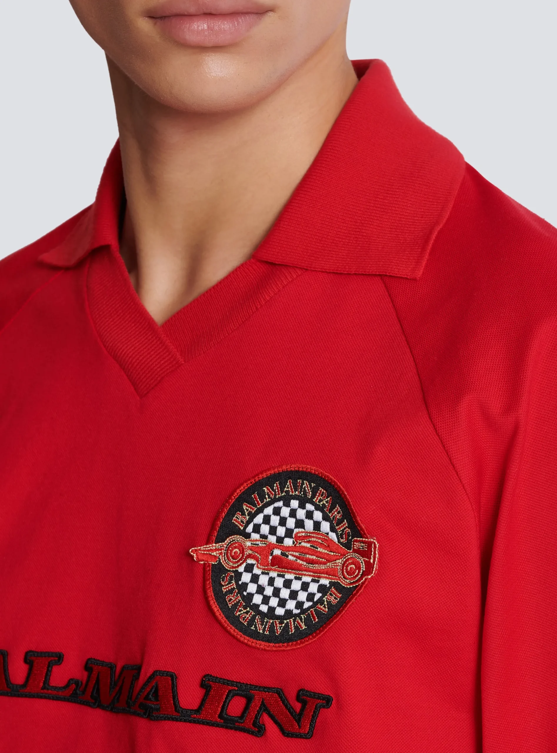 Best Sale Cotton Piqué Polo Shirt With Racing Embroidery Shirts And Polos