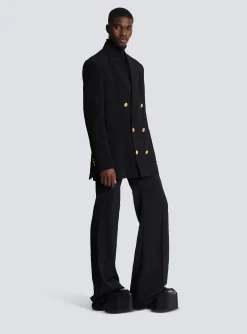 Discount Crepe Jacket With Double-breasted Button Fastening Women Jackets And Blazers|Jackets And Blazers