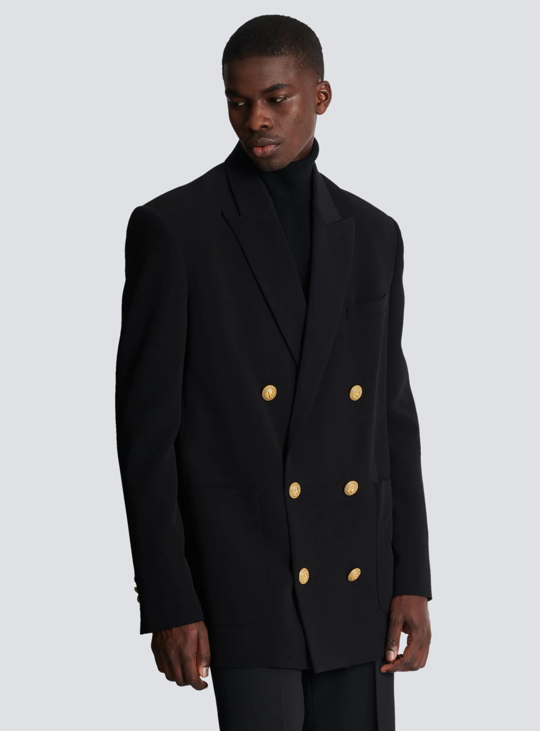 Discount Crepe Jacket With Double-breasted Button Fastening Women Jackets And Blazers|Jackets And Blazers