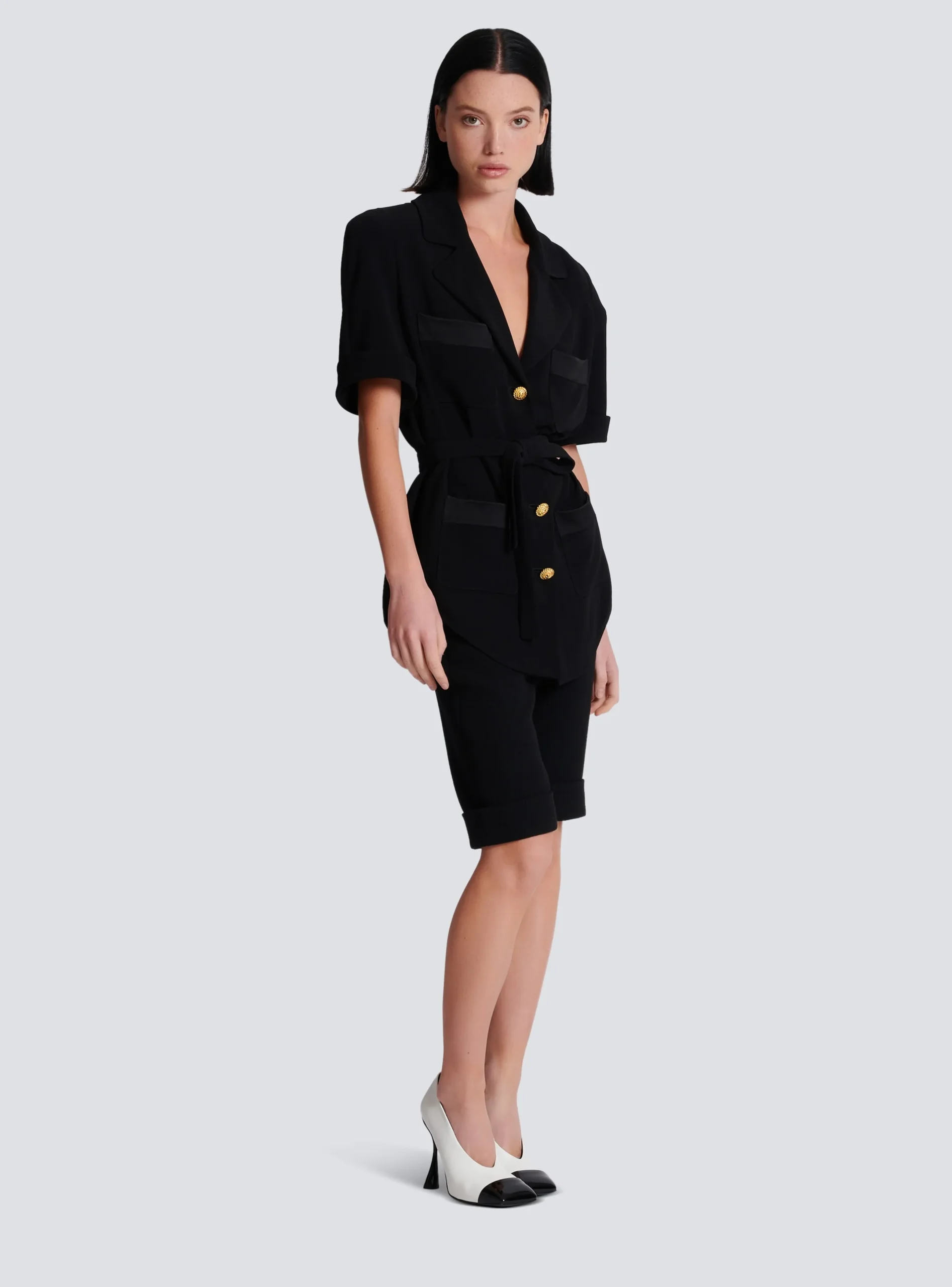 Fashion Crepe Safari Shirt Women Tops And Shirts