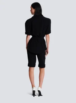 Fashion Crepe Safari Shirt Women Tops And Shirts