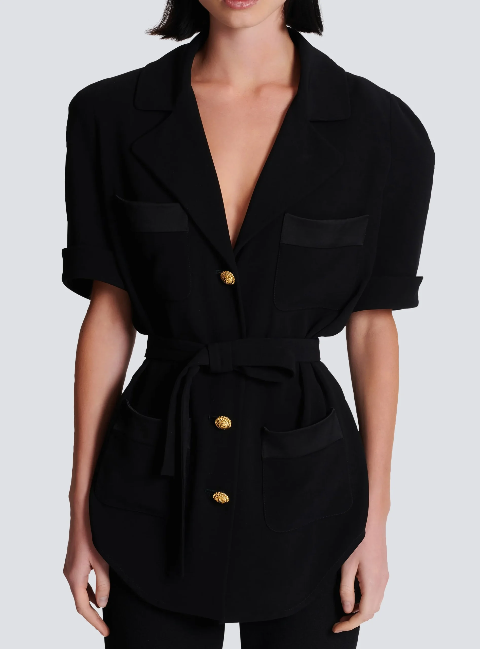 Fashion Crepe Safari Shirt Women Tops And Shirts