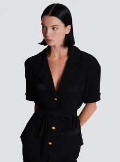 Fashion Crepe Safari Shirt Women Tops And Shirts