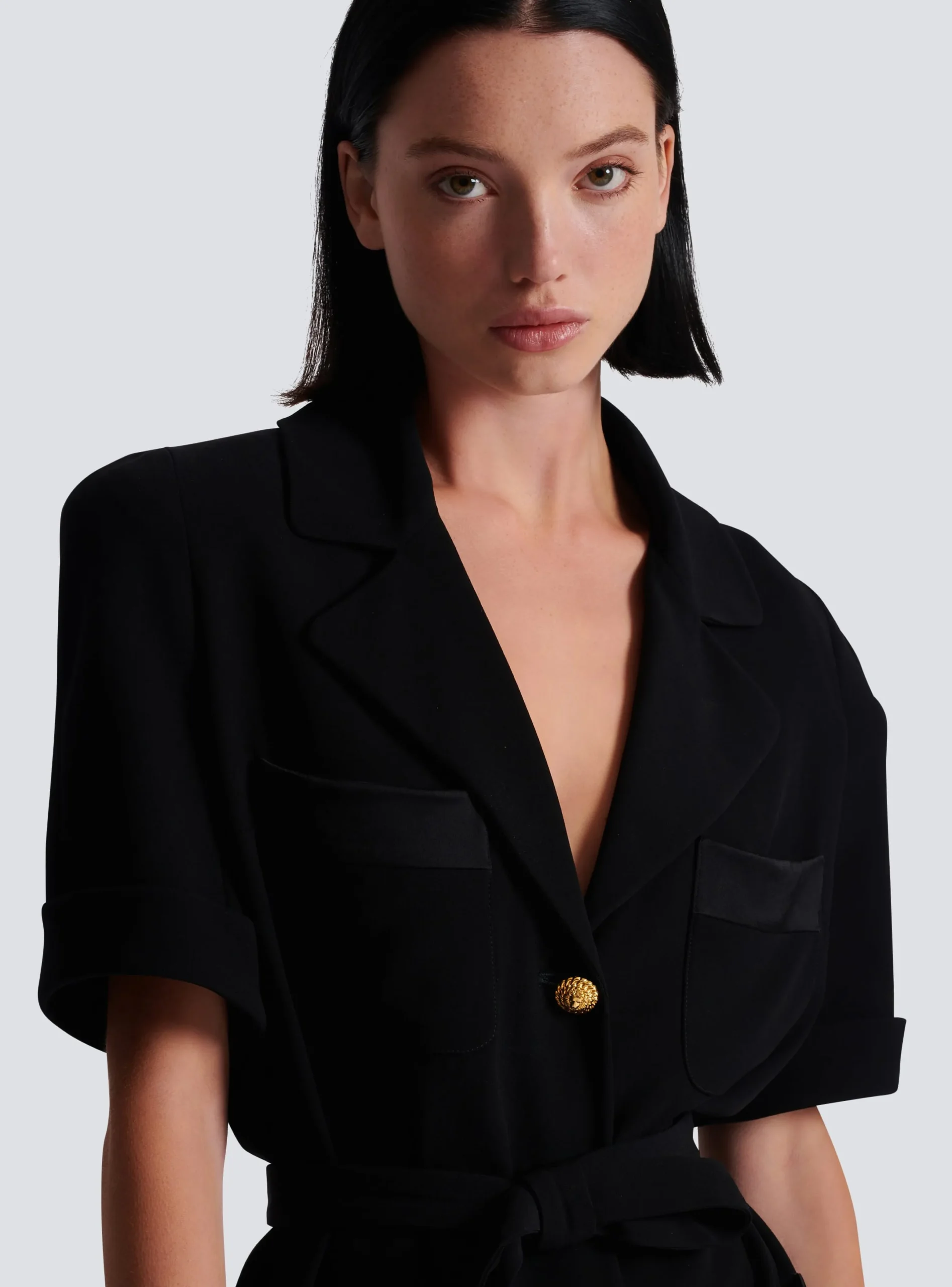 Fashion Crepe Safari Shirt Women Tops And Shirts
