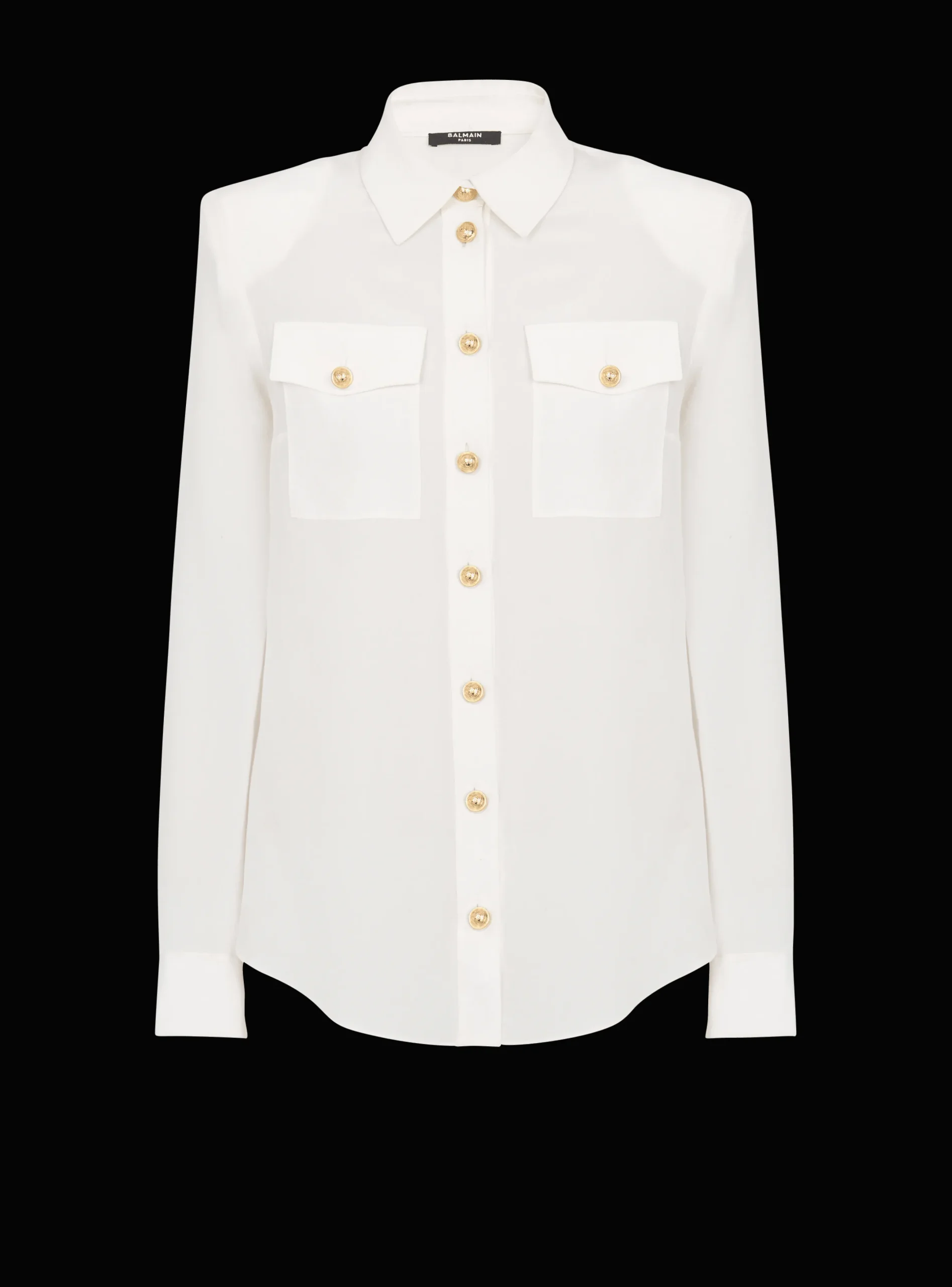Best Sale Crepe Shirt With Golden Buttons Women Tops And Shirts