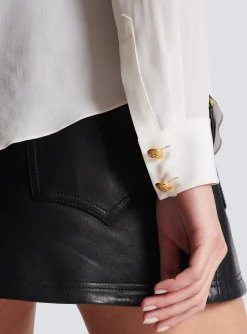 Best Sale Crepe Shirt With Golden Buttons Women Tops And Shirts