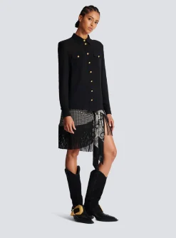 Outlet Crepe Shirt With Golden Buttons Women Tops And Shirts