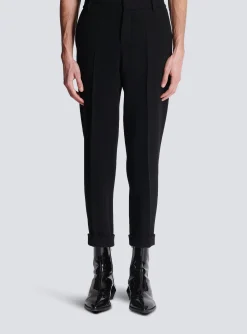 Online Crepe Straight-cut Trousers Trousers And Shorts