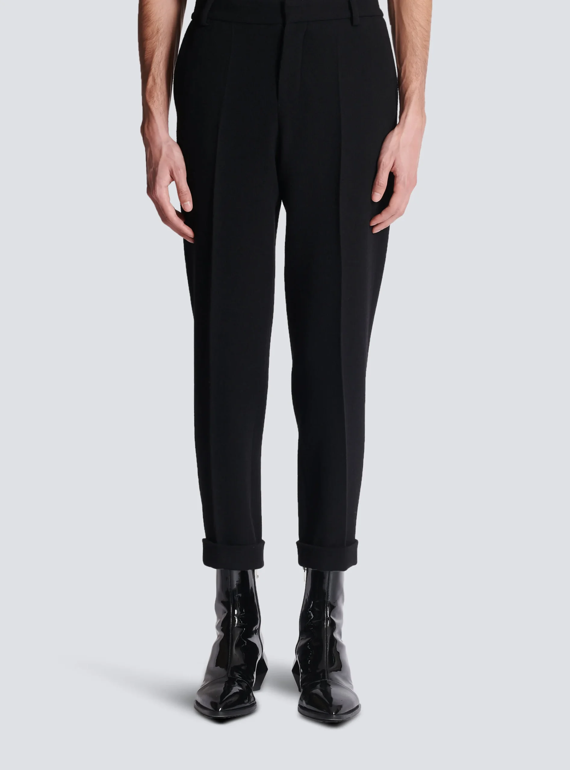 Online Crepe Straight-cut Trousers Trousers And Shorts