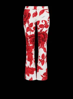 New Crepe Trousers With Roses Print Women Trousers And Shorts