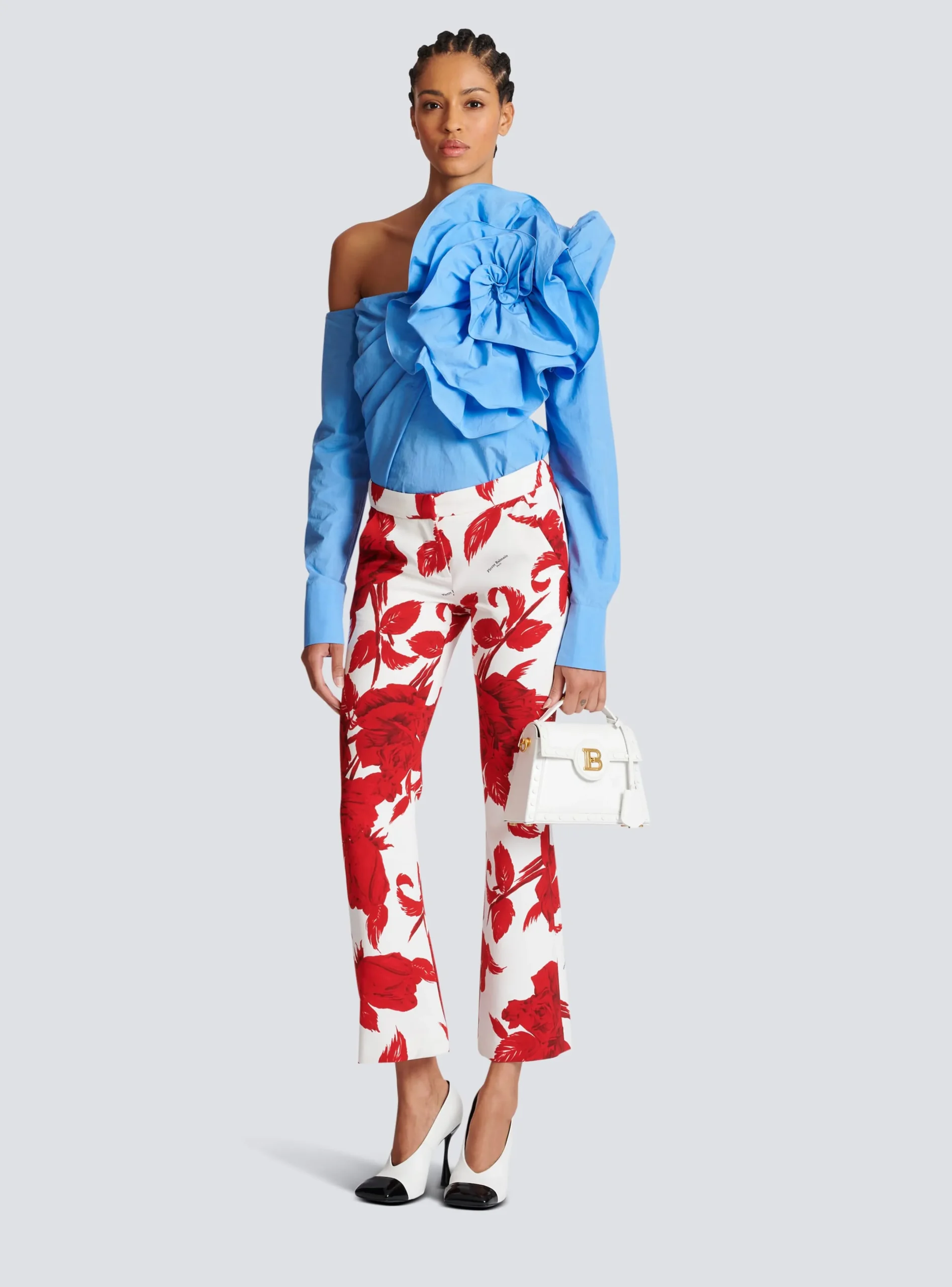 New Crepe Trousers With Roses Print Women Trousers And Shorts