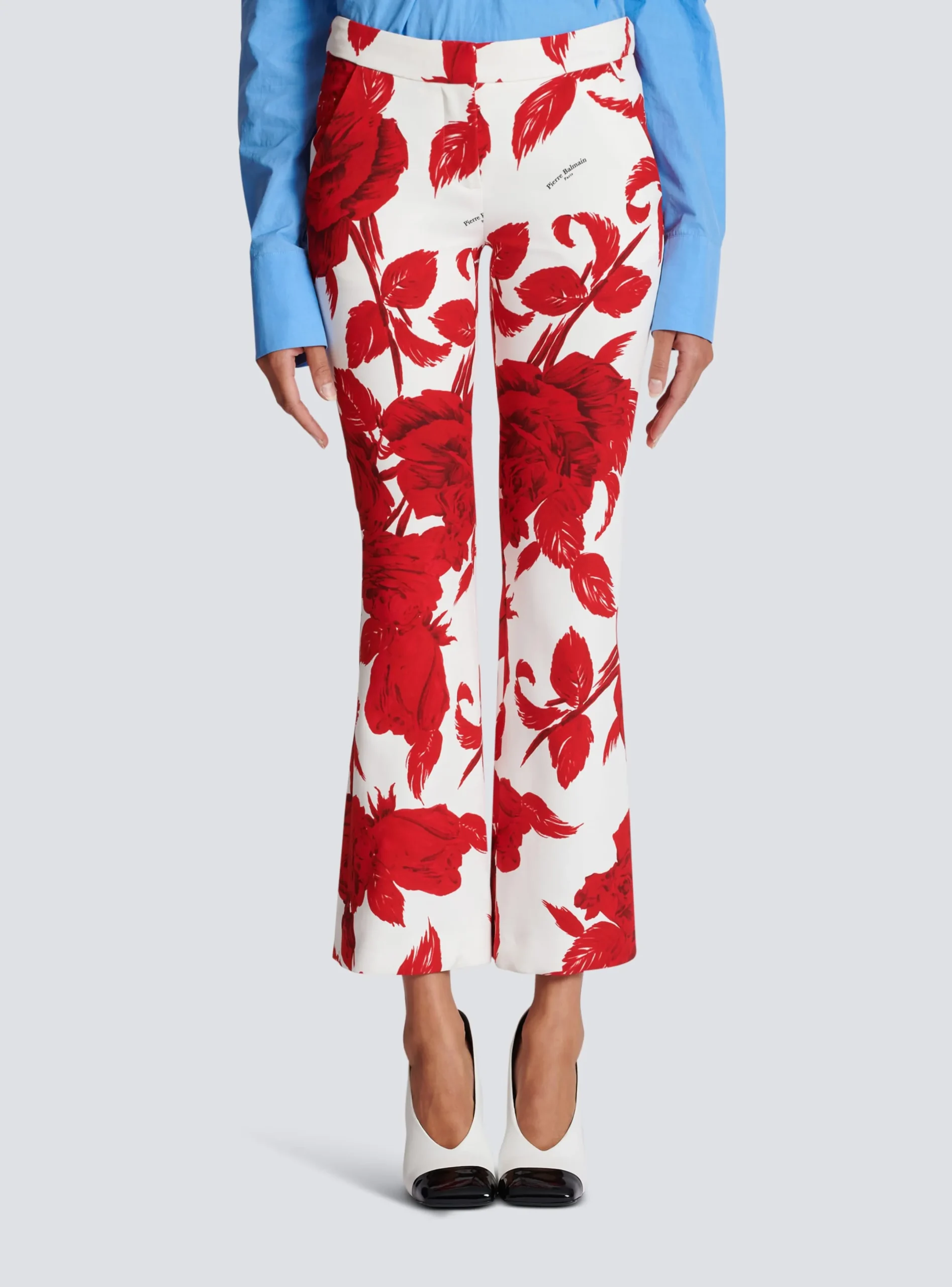 New Crepe Trousers With Roses Print Women Trousers And Shorts