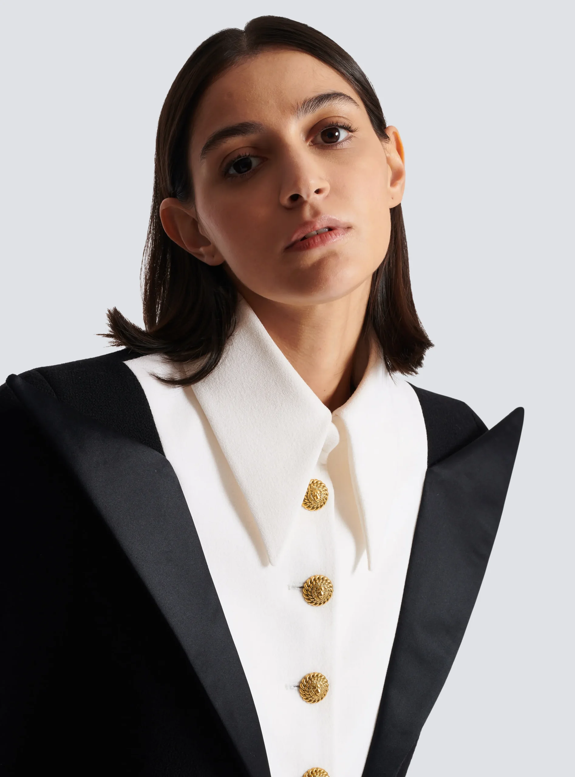 Hot Cropped 6-button Crepe Jacket Women Jackets And Blazers