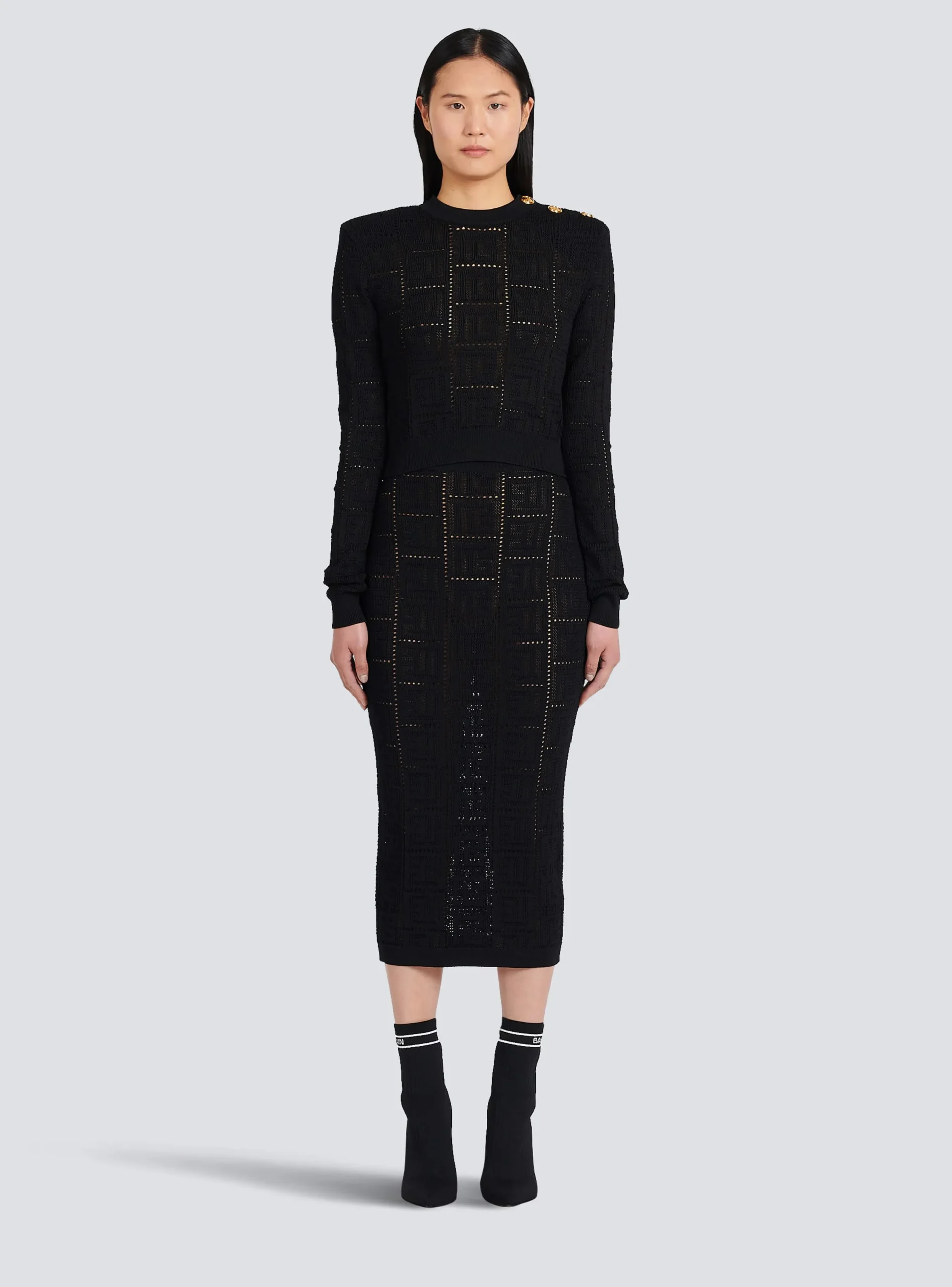 Fashion Cropped Eco-designed Sweater With Monogram Women Knitwear