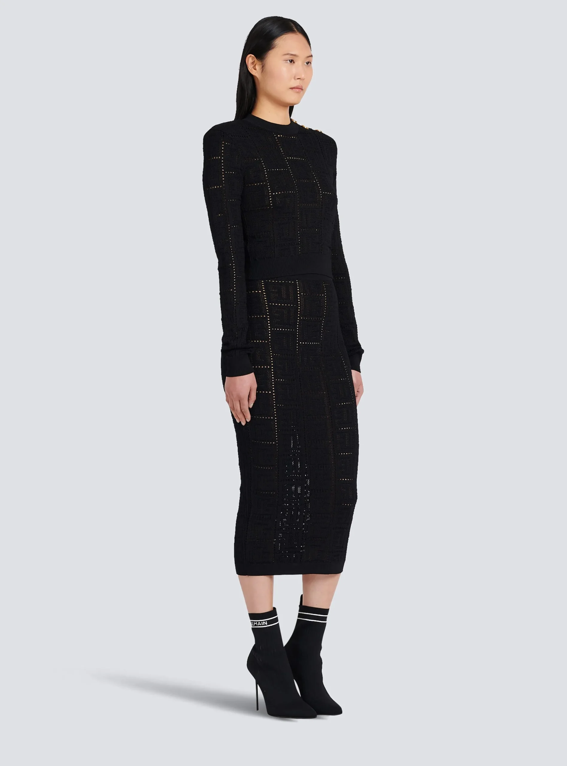 Fashion Cropped Eco-designed Sweater With Monogram Women Knitwear