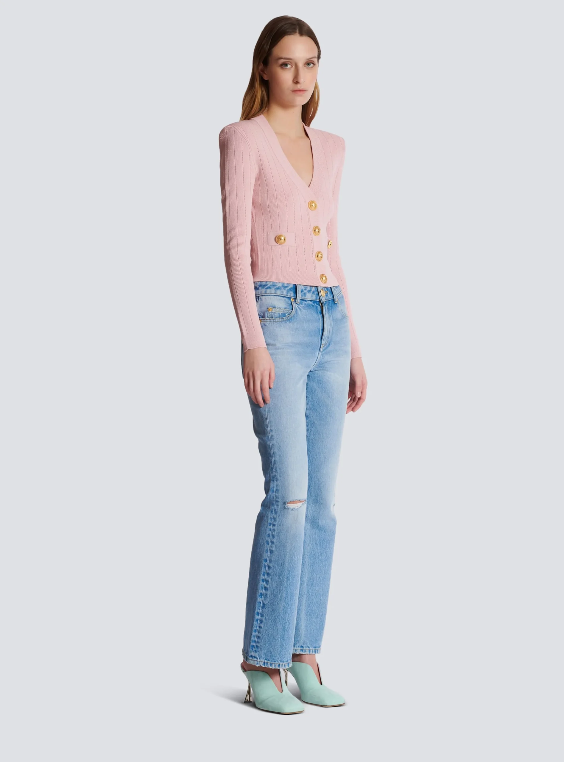 Store Cropped Knit Cardigan Women Knitwear