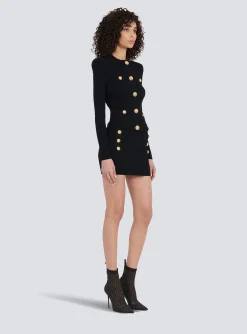 Sale Cropped Knit Cardigan With Gold-tone Buttons Women Knitwear
