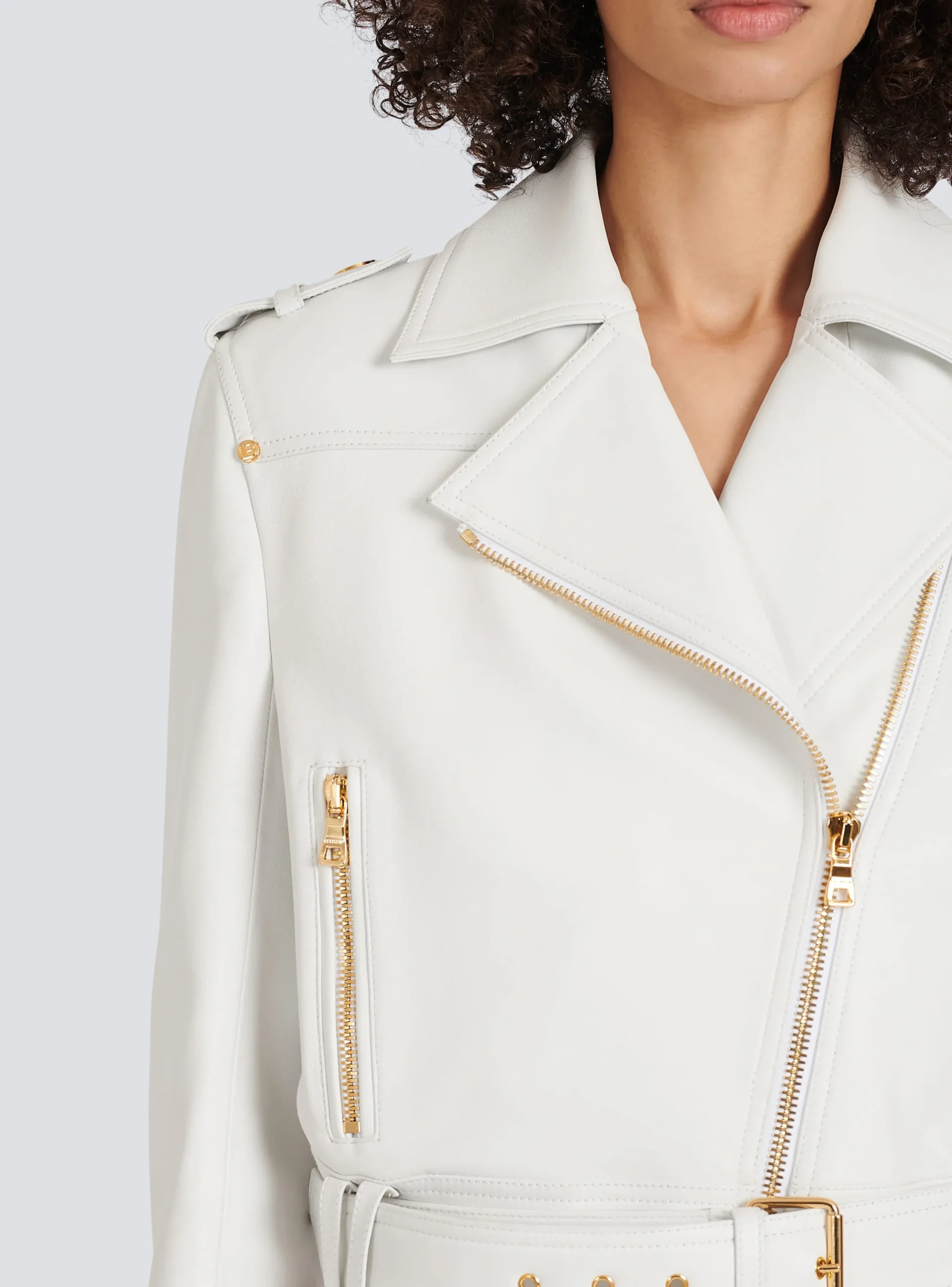 Sale Cropped Leather Biker Jacket Women Outerwear