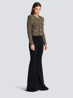 Flash Sale Cropped Lurex Tweed Jacket Women Jackets And Blazers