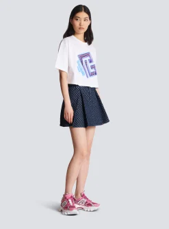 Clearance Cropped Neon-print T-shirt Women T-Shirts