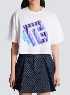 Clearance Cropped Neon-print T-shirt Women T-Shirts