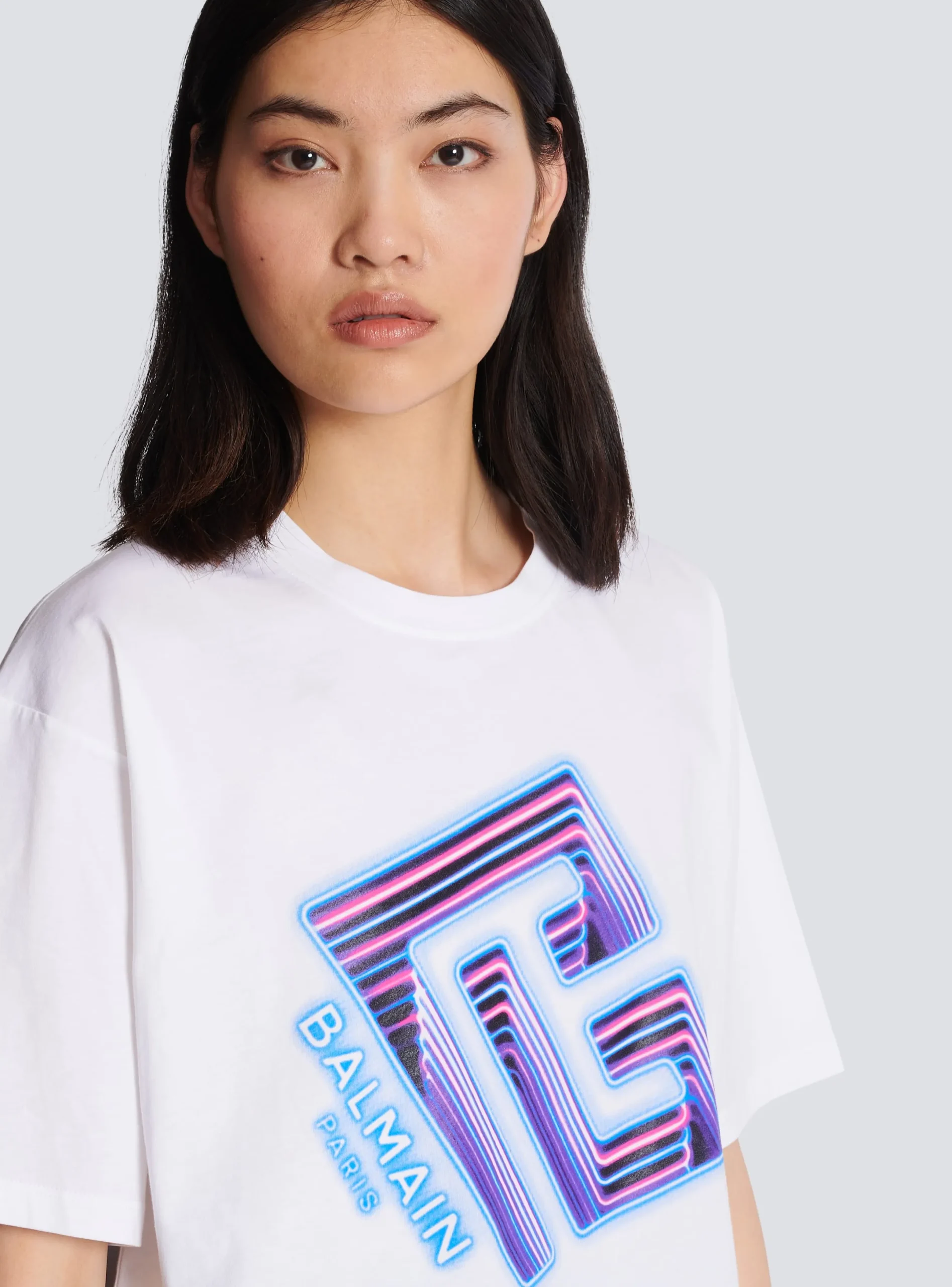 Clearance Cropped Neon-print T-shirt Women T-Shirts
