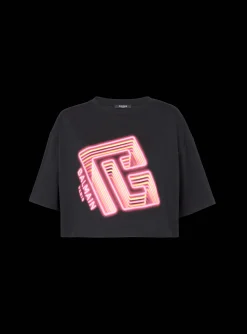 New Cropped Neon-print T-shirt Women T-Shirts