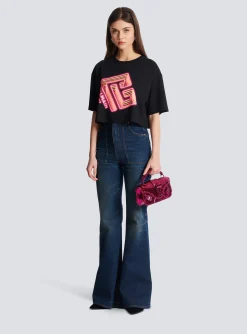 New Cropped Neon-print T-shirt Women T-Shirts