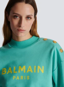 Hot Cropped Sweatshirt With Paris Print Women Sweatshirts