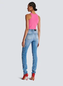 Discount Cropped Tank Top With Retro PB Embroidery Women T-Shirts